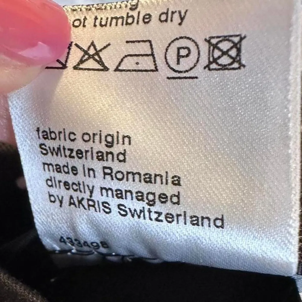 Akris Punto Franca Mini Dot Stretch Cotton‎ Pants US 4 Black White Polka Dot - Image 10