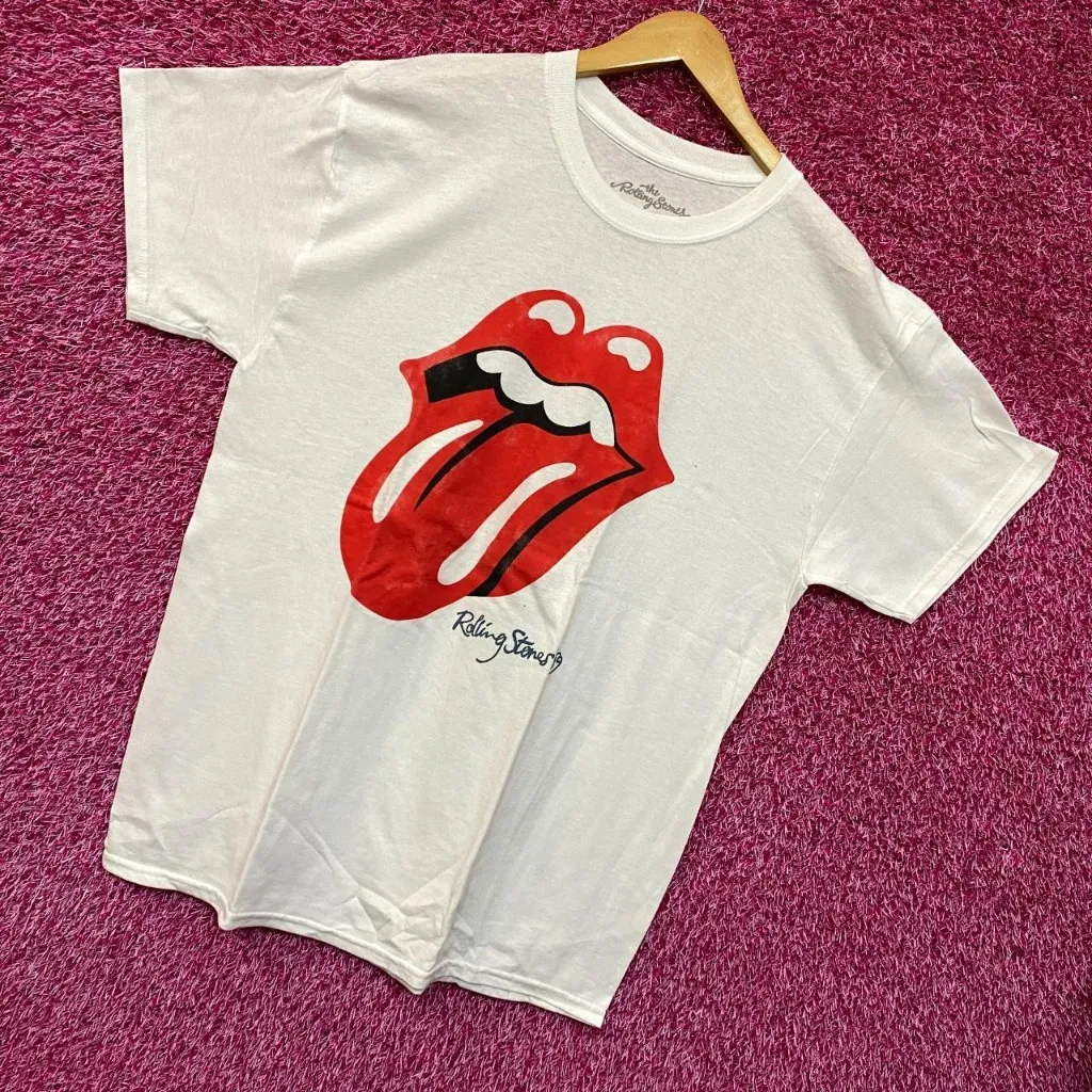 The Rolling Stones White Hot Lips Tshirt size Large - Image 3