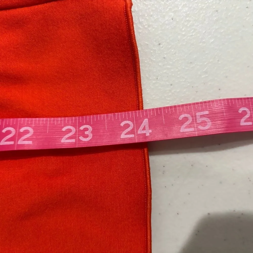 Lands' End Dress Womens 14 Orange V Neck Stretch Sheath Fitted Career Casual‎ - Image 8