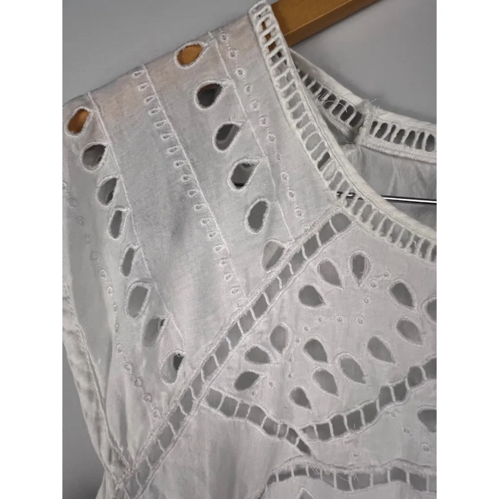 Women's Lucky Brand Eyelet Maxi Dress White Size XL - Image 4