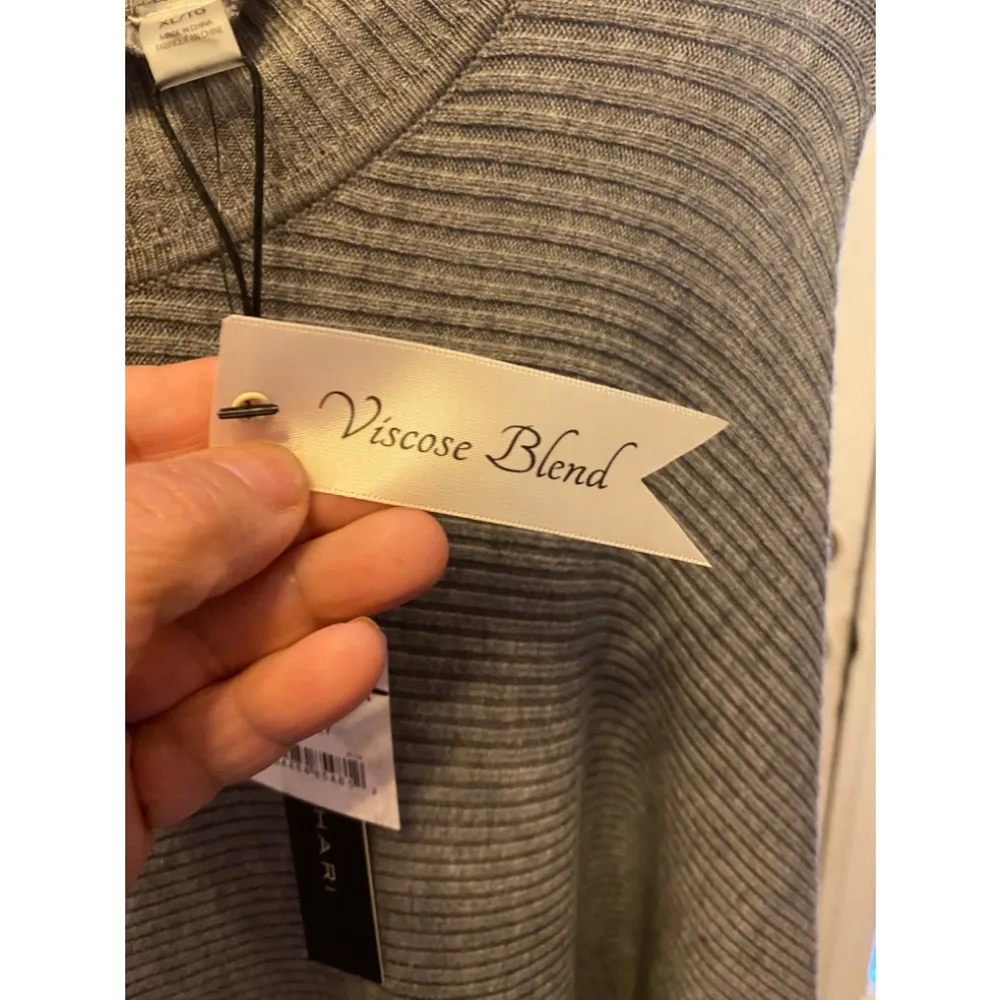 TAHARI GRAY VISCOSE BLEND SWEATER SIZE XL - Image 7