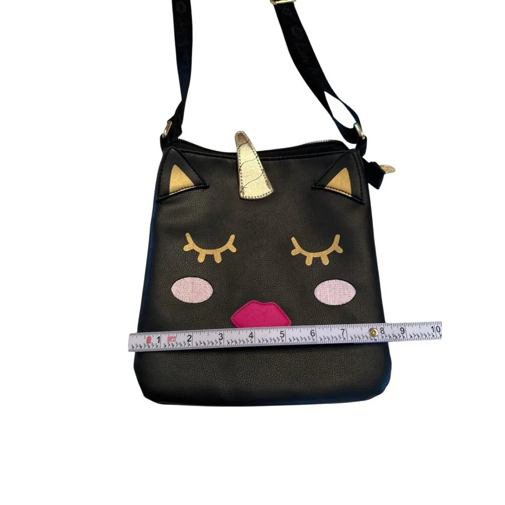 Betsey Johnson Womens Black Kitten Face Shoulder Bag 9.5"x8.5" SKU 6935 - Image 5