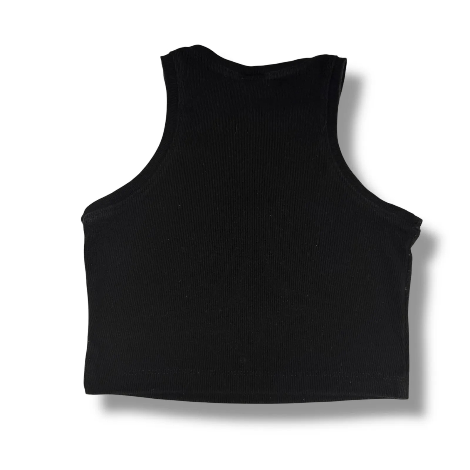 5/$35  ‎  Destined Womens Crop Tank Top Black Ribbed Solid Size Small - Image 2