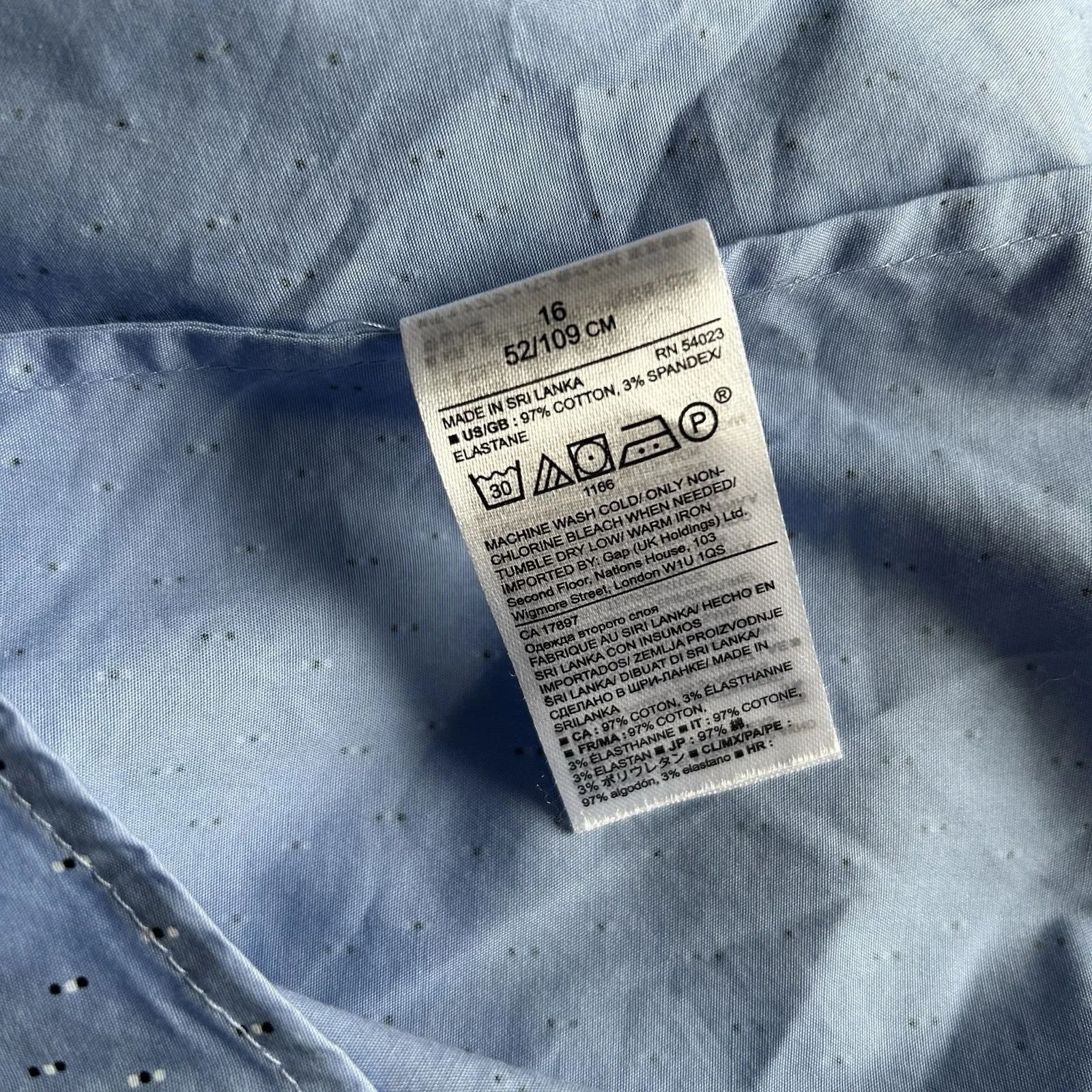 Banana Republic Size 16 Riley-Fit Sleeveless Dot Print Ruffle Shirt Blue‎ - Image 7