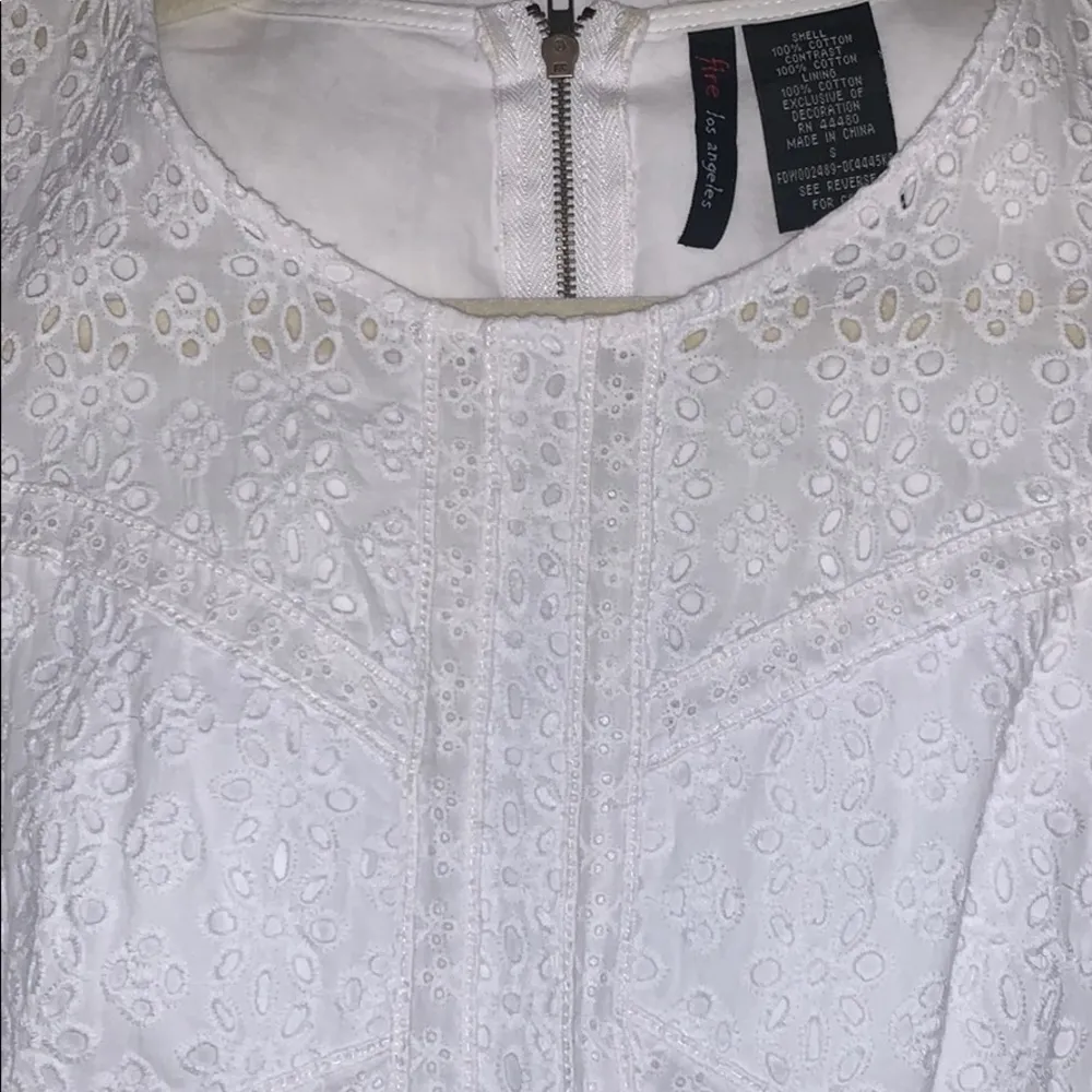 Fire Los Angeles White Lace Flower Dress - Image 3