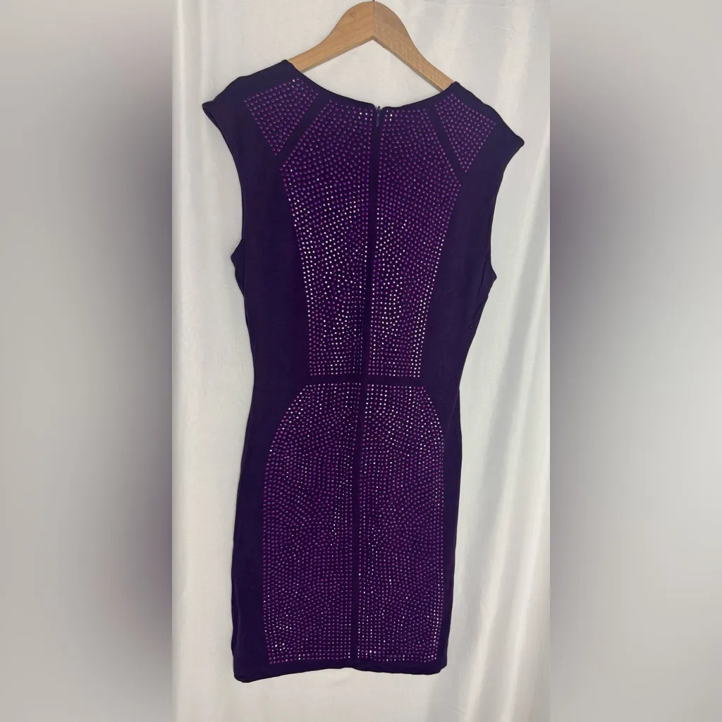 Purple Mini Dress with Studded Design short sleeve midi 
Party NWT - Image 4