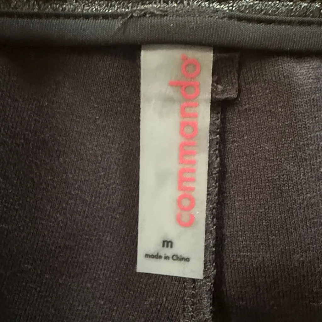 Commando Women's Black Faux Leather Straight Leg Pants High rise size Medium - Image 4