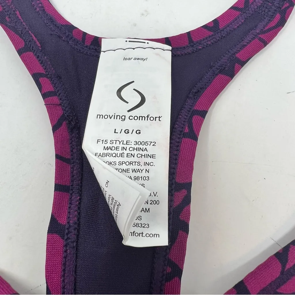 Moving Comfort Switch it up Racer sports bra in Currant Woven size L Large NWT - Image 8