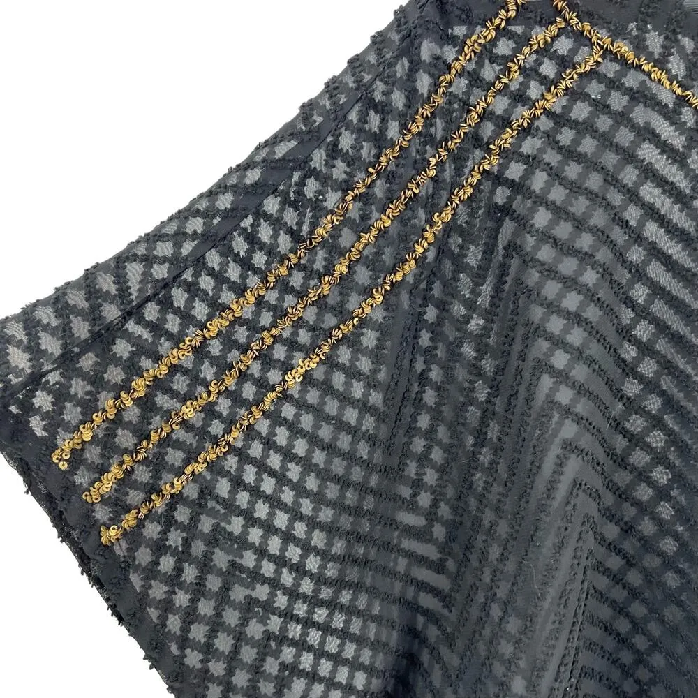 LAMade Top Black Sheer Sequin Detail Size Large (estimated) Oversized - Image 3