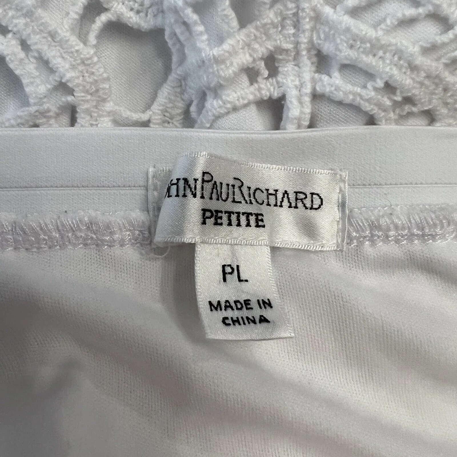 John Paul Richard Skirt Womens‎ Large Petite Crochet White Midi Lined Flare Boho - Image 4