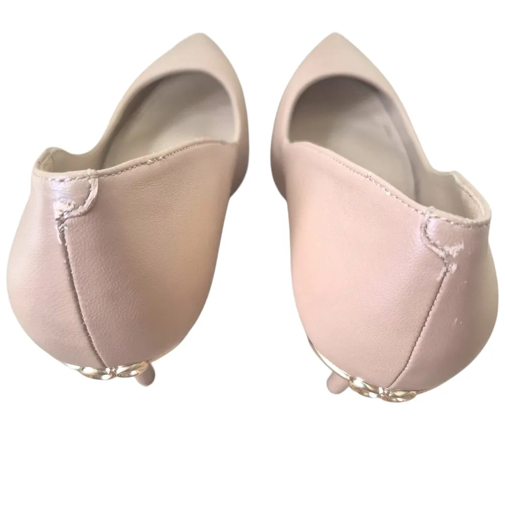 Coach Wiley Beachwood Leather Pointed Pumps Slip On Designer Nude Size 7.5 - Image 8