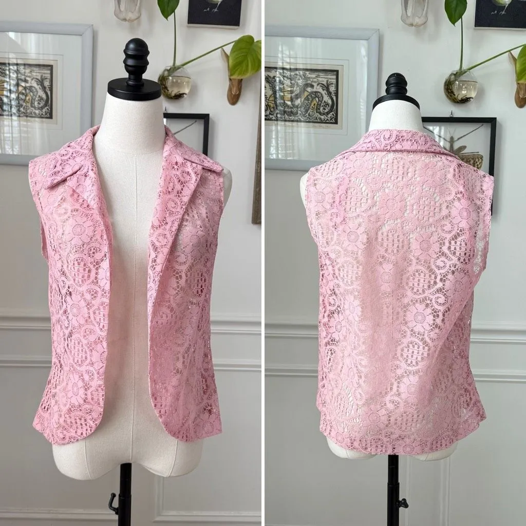 Vintage 70s Mister Jay Pink 2pc Dress and Vest S M Size 6 - Image 5