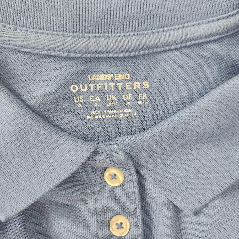 Lands' End Short Sleeve Banded Mesh Polo True Blue Size 1X Collar Career NWOT - Image 13