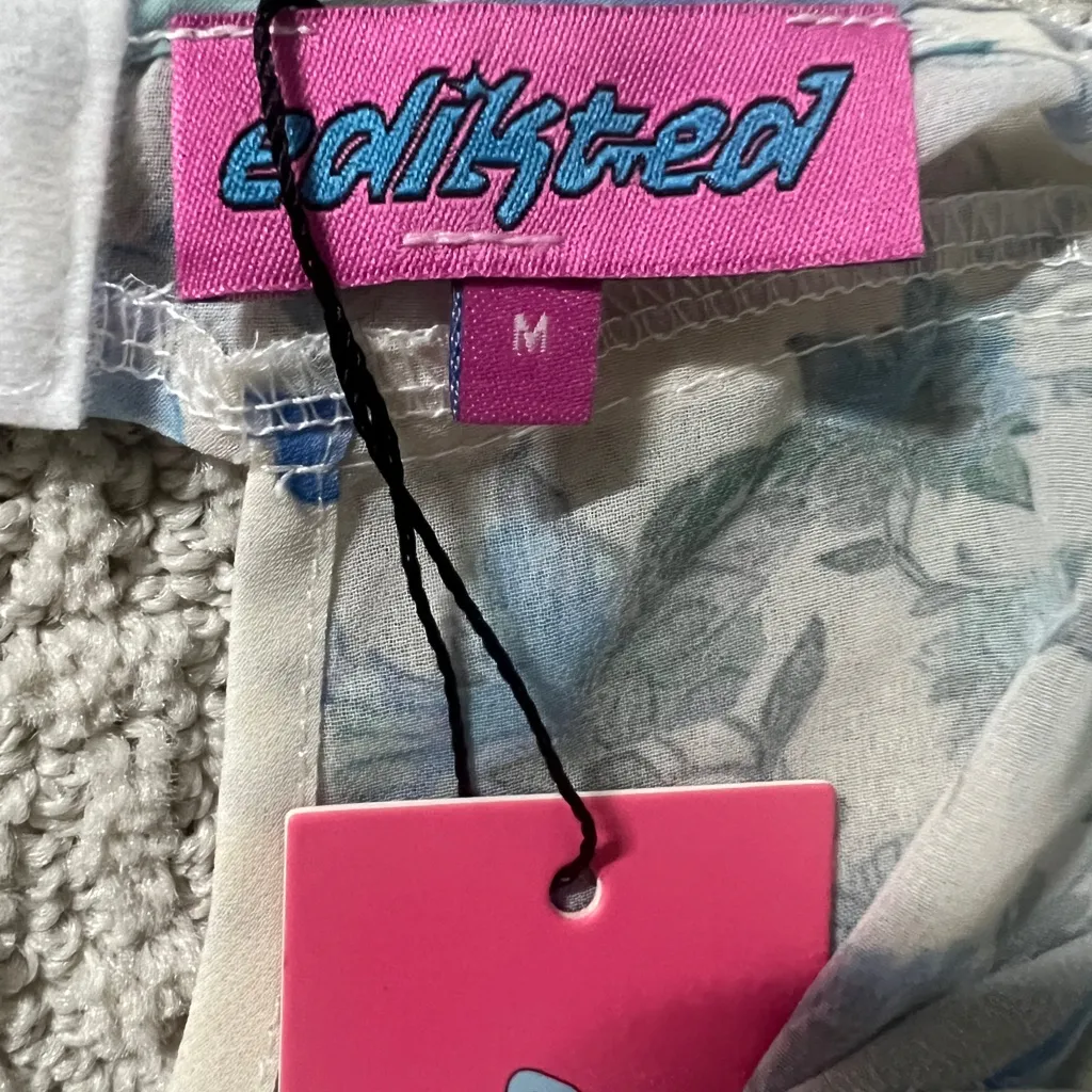 Edikted Light Blue Floral Ruffle Top - Image 6