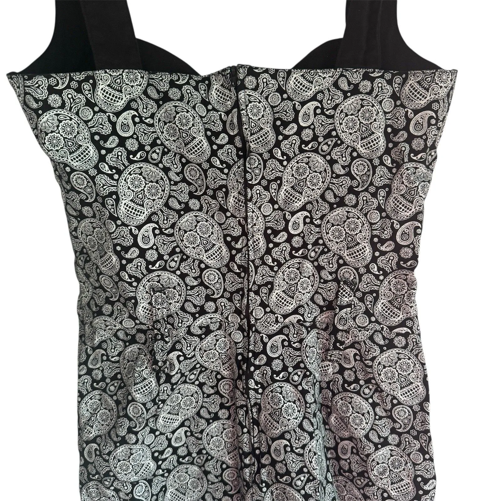 Switchblade Stiletto Women’s Sugar Skull Black And White Dress Pin Up sz Small - Image 8