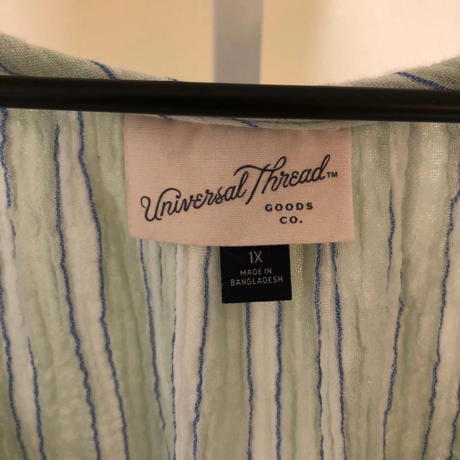 Universal Thread NWOT Women's Mini Sundress Light Green Striped 1X - Image 4