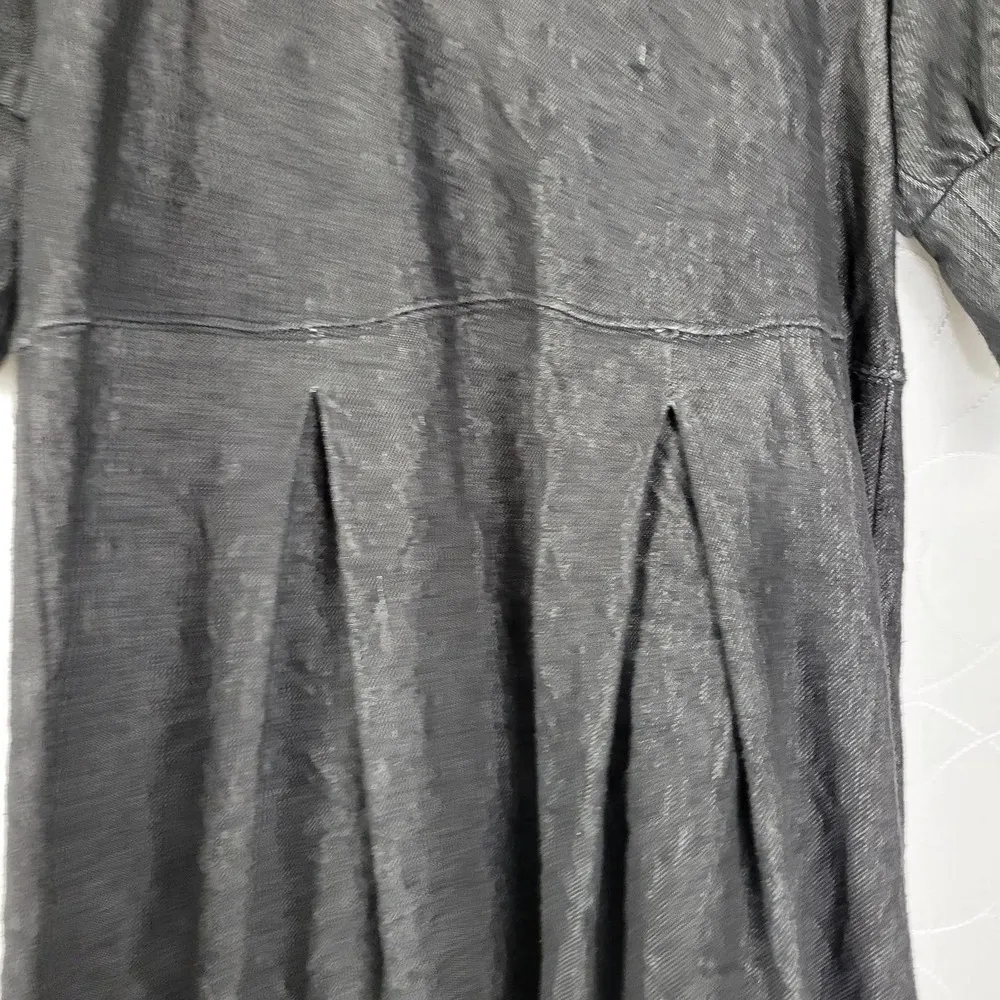 JFW Womens Dress Size M Black Chambray Short Puff Sleeve Round Neckk A - Image 6