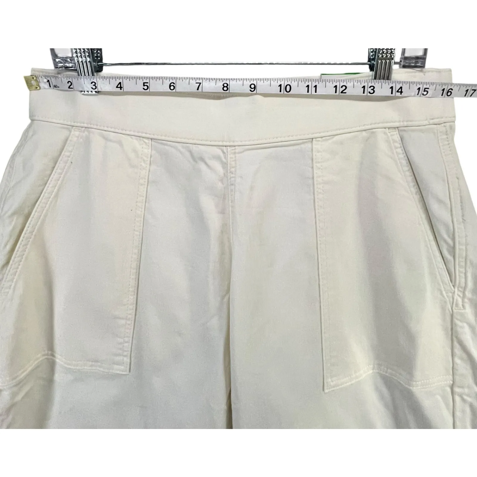 Style & Co Dobby Straight Leg Pants Womens L Cream Pull On Mid Rise Comfort New - Image 4