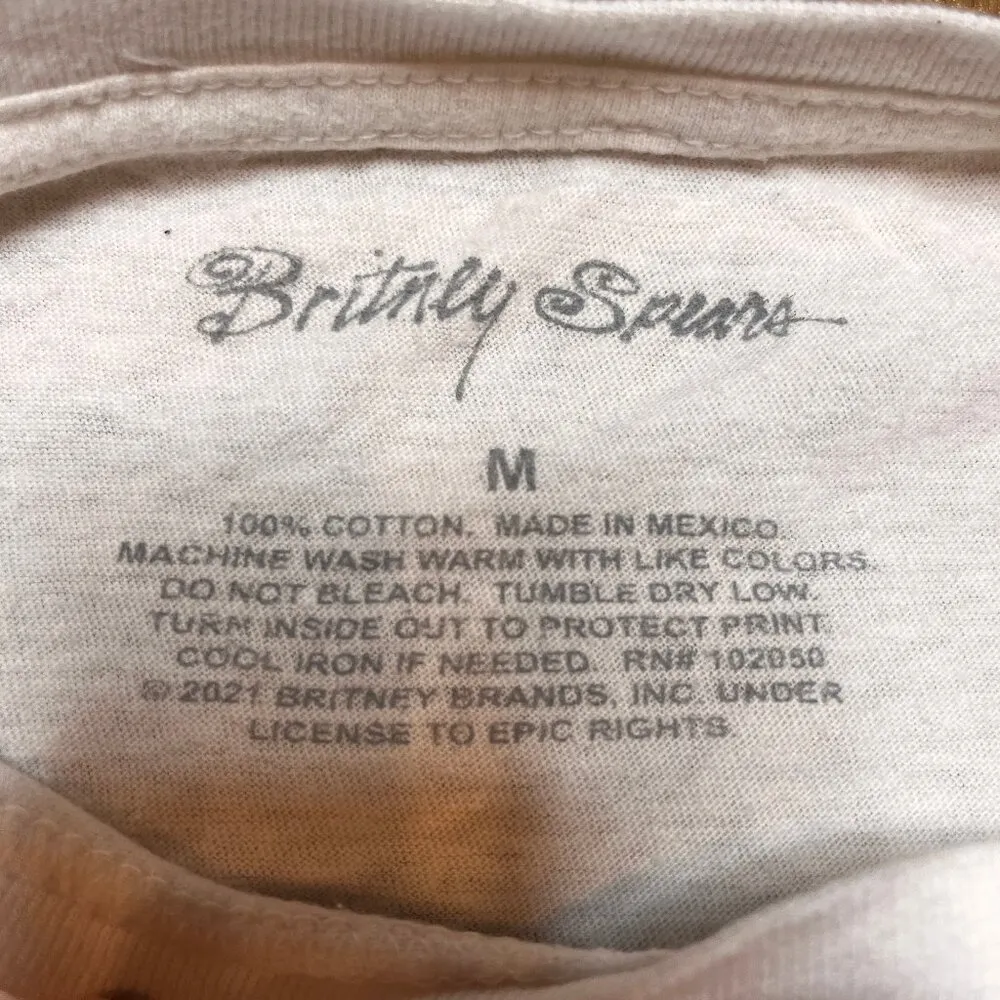 Britney Spears White Tee T Shirt Size SZ M Britney Brands Y2K Graphic 90s Size M - Image 5