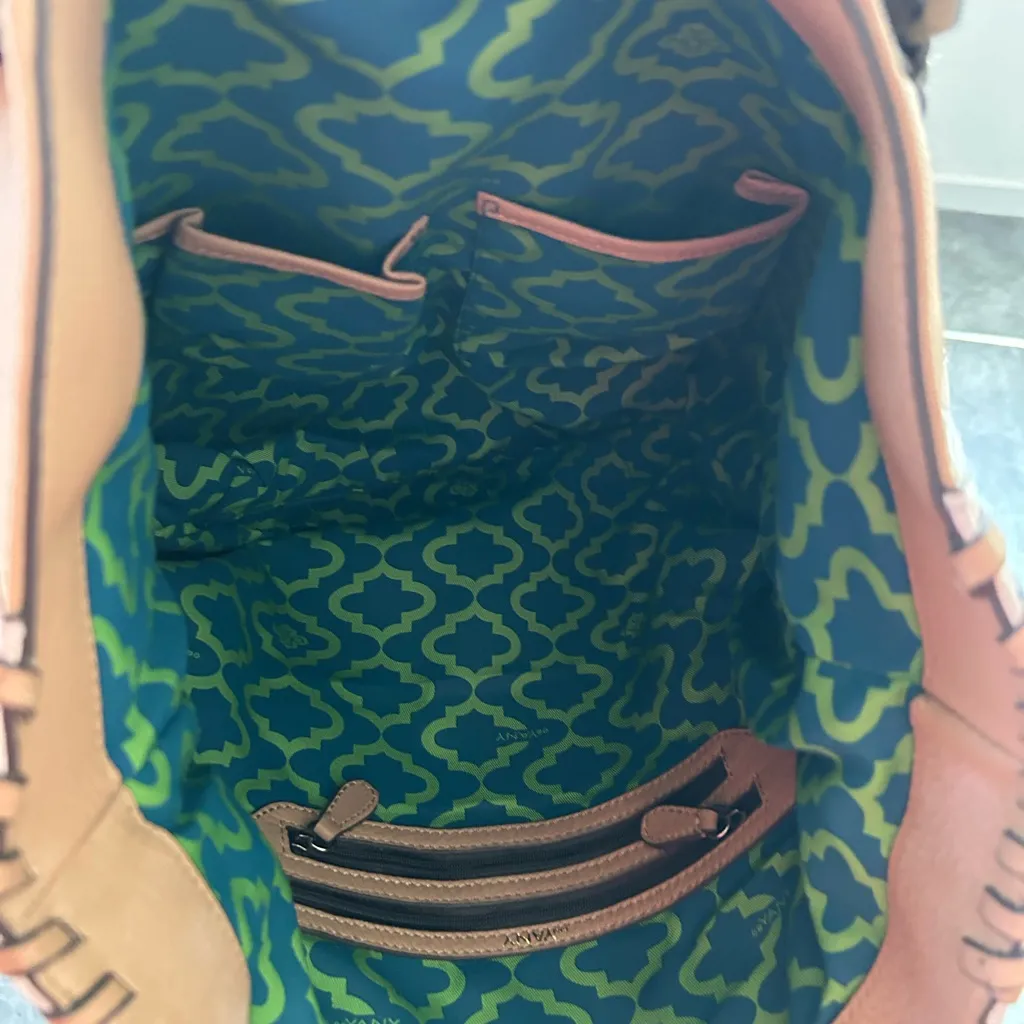 orYANY Lyssie Shoulder Bag Colorblock Pink Brown Tote Bag Tan - Image 6