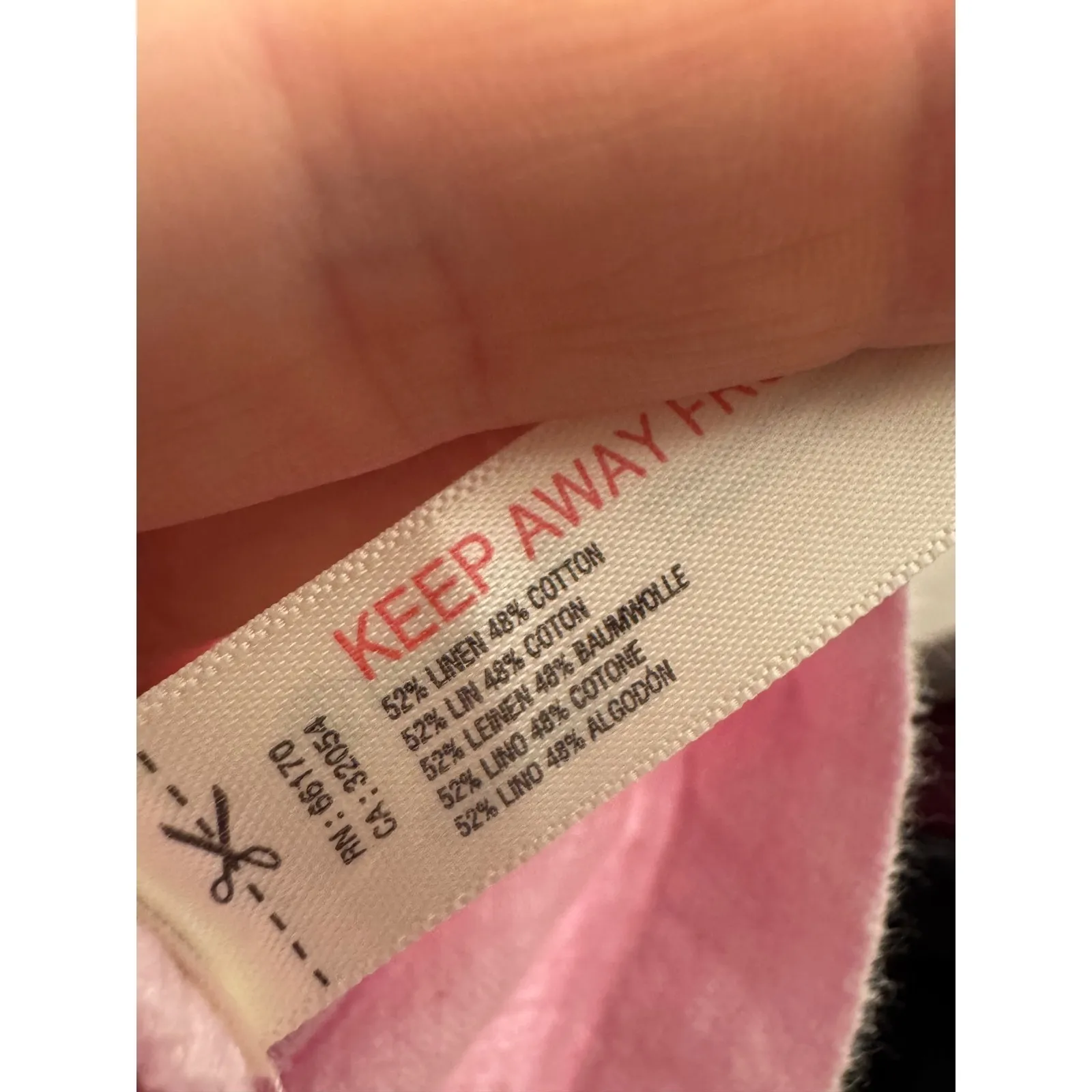 Free People Linen Cotton Blend Pink Button Front Pinafore Dress L - Image 7