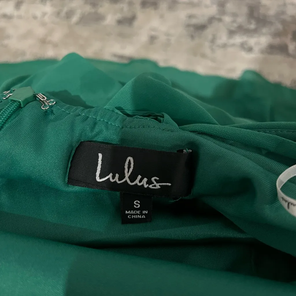 Lulu's Letter of Love Green Backless Skater Dress Size Small - Image 5