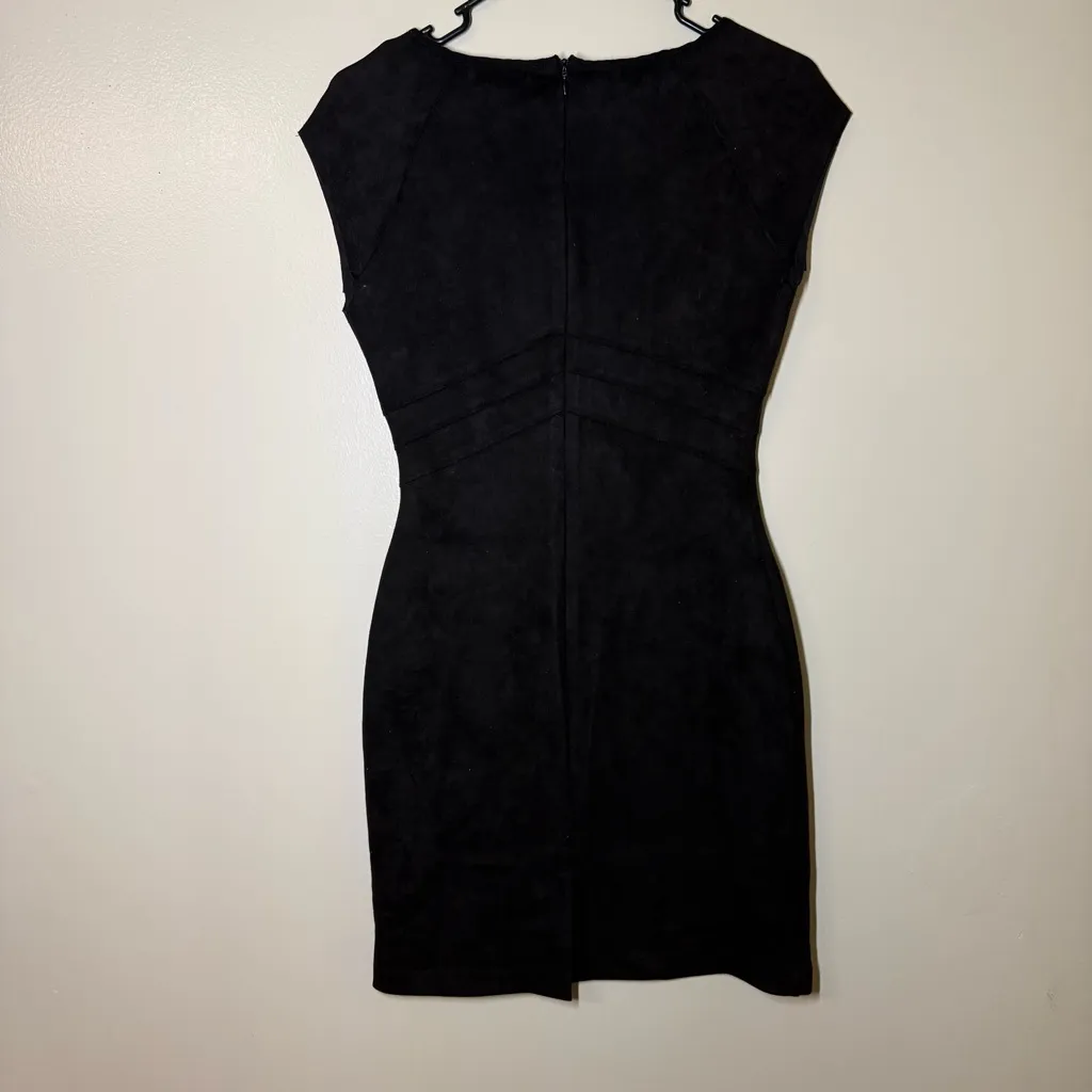 Black Swan Black Faux Suede Bodycon Mini Dress - Image 2