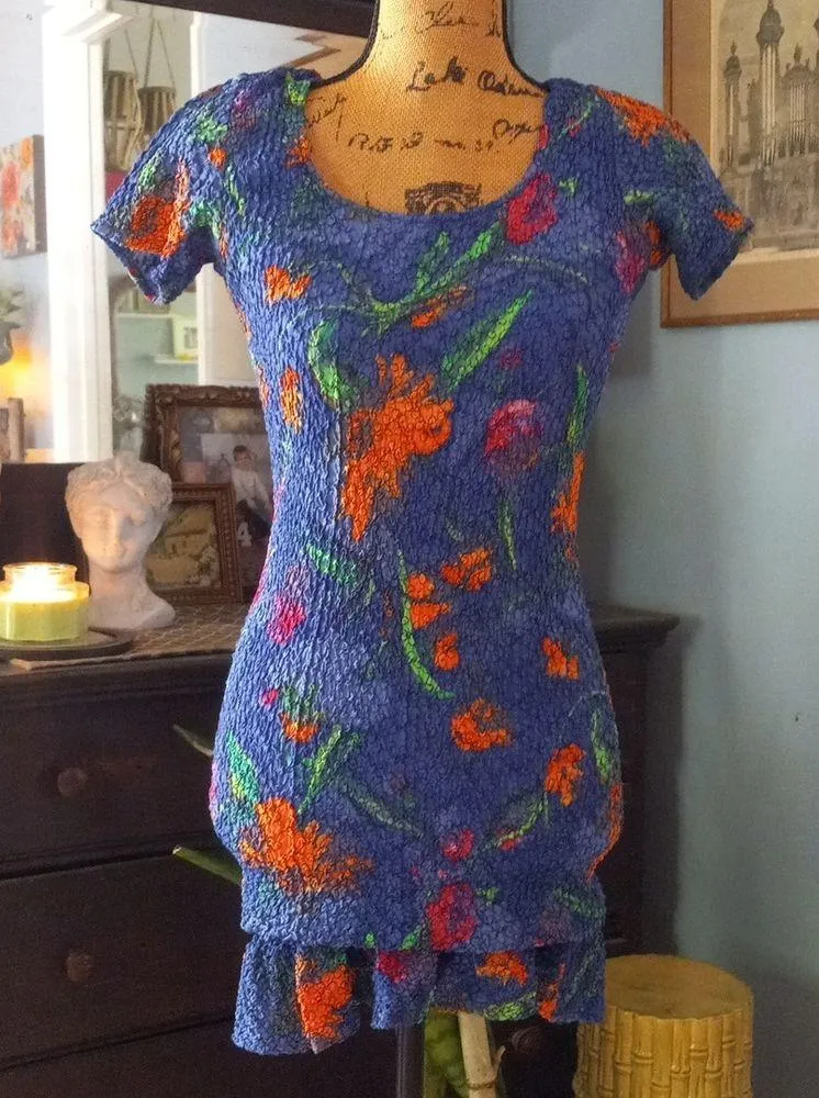 Free People Kenny Stretch Mini Dress in Majolica Blue Floral - Image 7