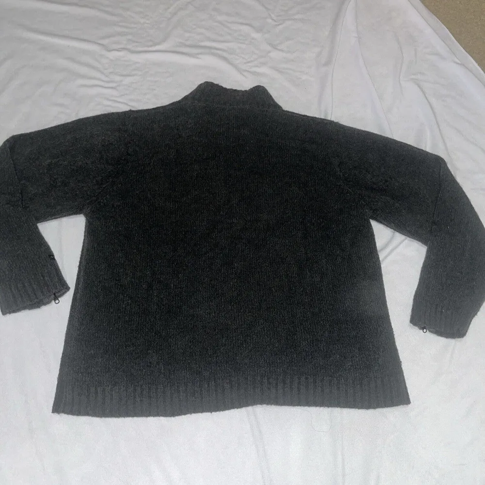 Columbia Women’s 1/4 Zip Up‎ Gray Wool Acrylic Nylon Knit Sweater Sz XL - Image 6