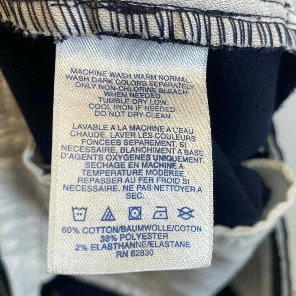 Lands End‎ Chino Shorts Womens 10 Navy Blue High Waist Grip Waist - Image 5