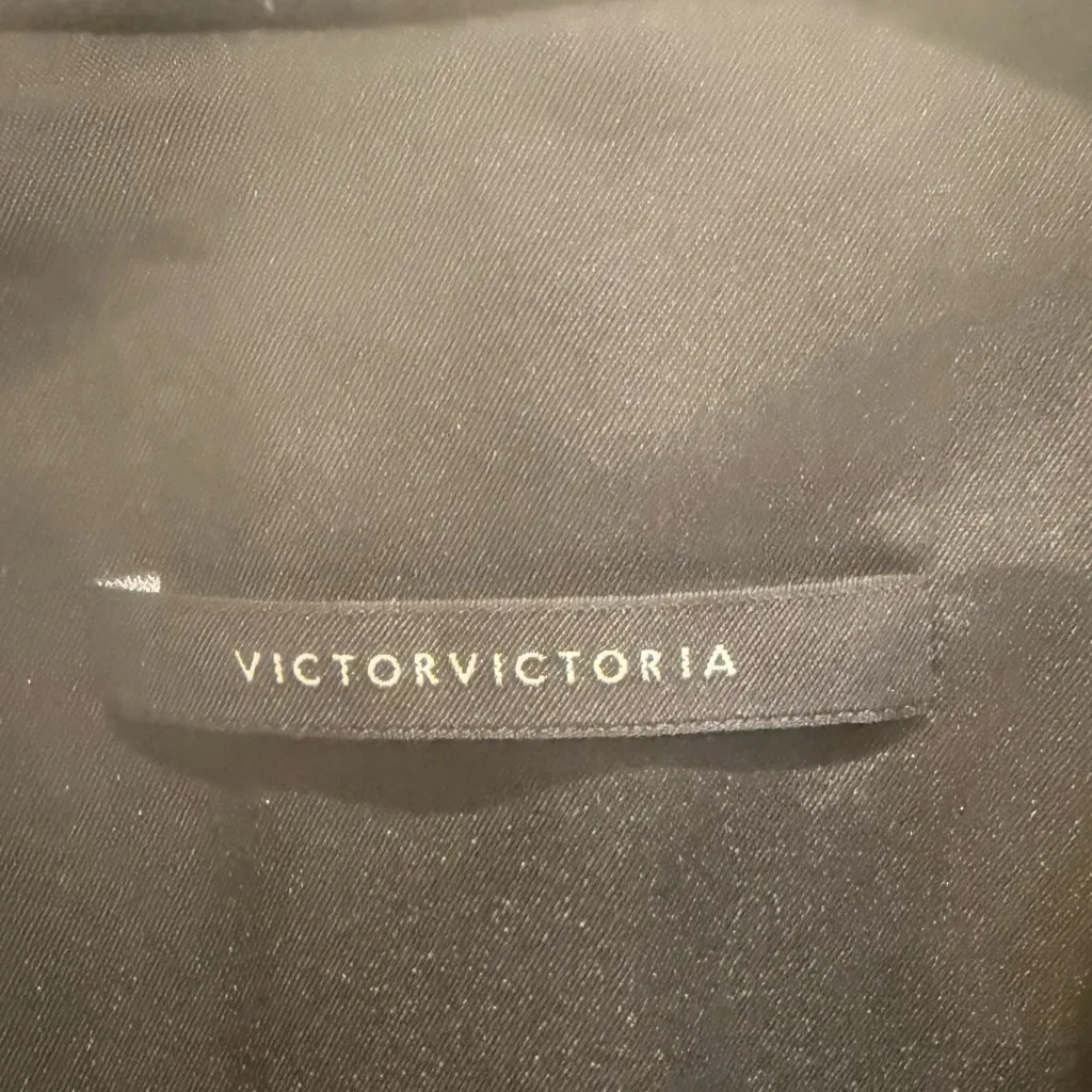 VICTORVICTORIA Pinstripe Double Breasted Wool Blazer size 44 NWT Unisex Italy Black - Image 3