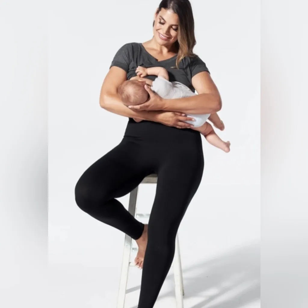 BLANQI EVERYDAY Highwaist Postpartum + Nursing Support Leggings Black Sz Medium - Image 10
