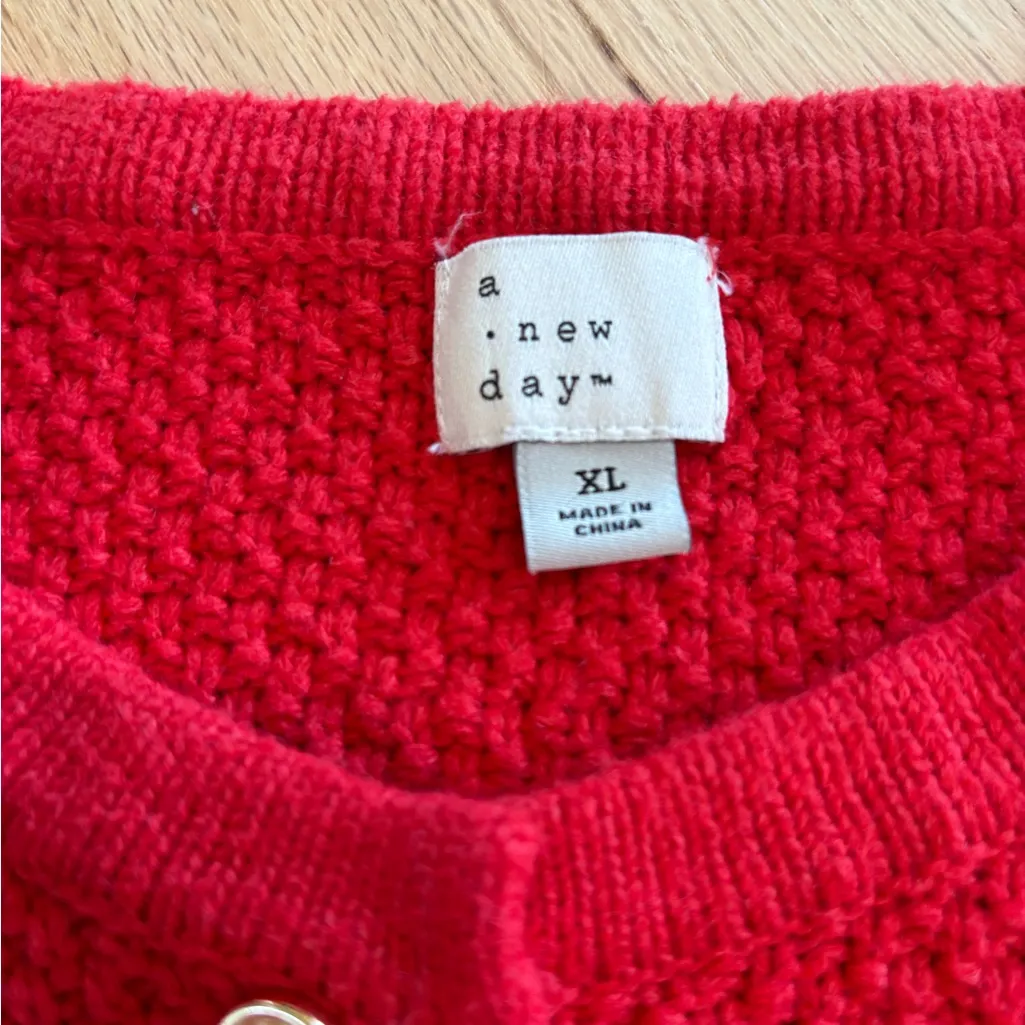 A New Day Red Knit Cardigan - Image 5