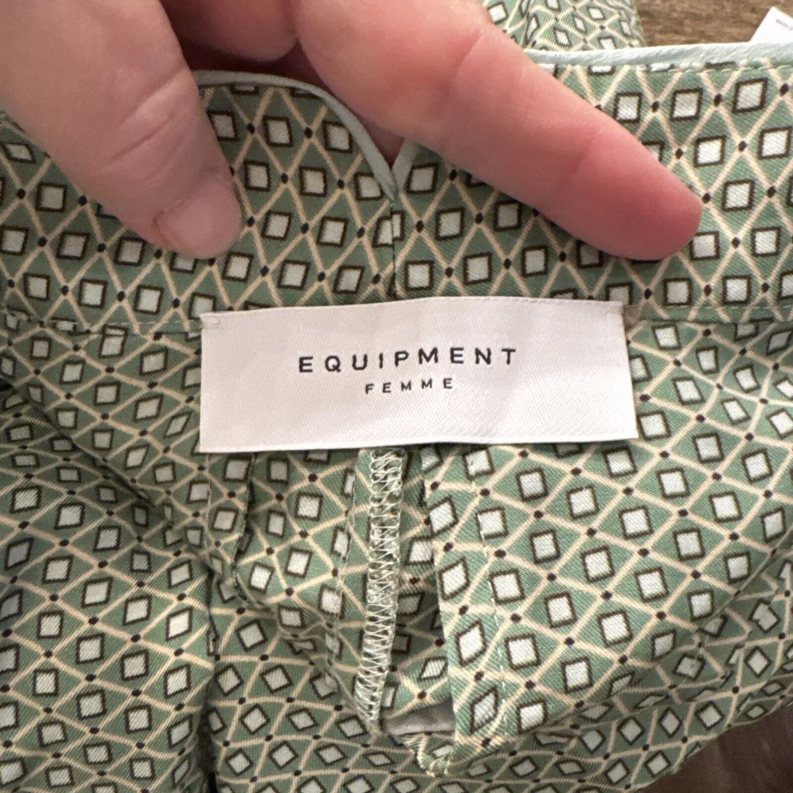 NWT $350 Equipment Allete Crop Wide Leg Pants Size‎ 0 Green Silk Viscose - Image 4