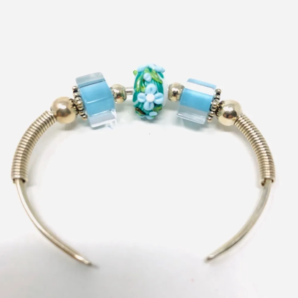 Sterling silver embellished cuff bracelet, 21.6g - Image 4