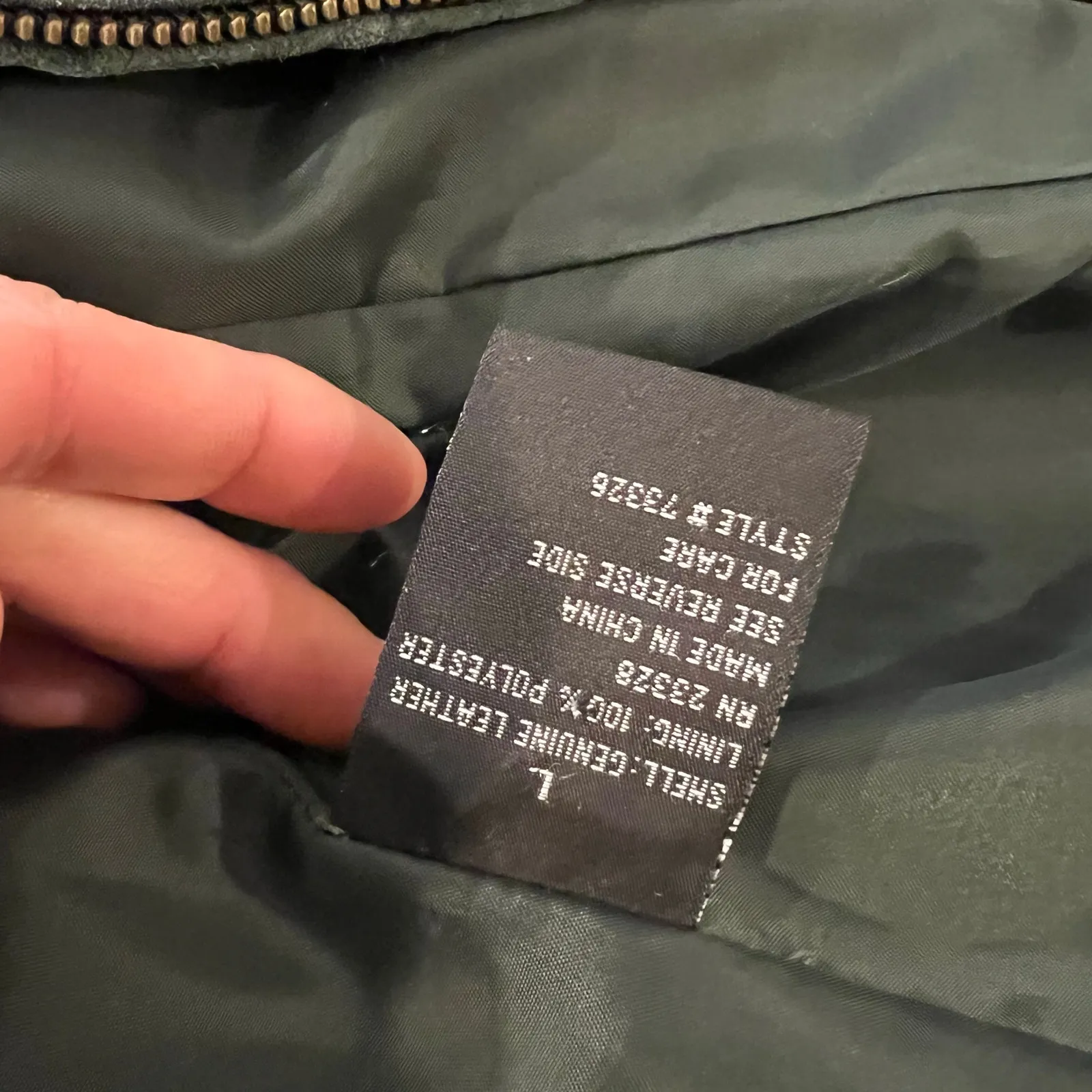 Pritti Vintage 90s Dark Green Genuine Leather Zip Up Classic Jacket Size Large - Image 6