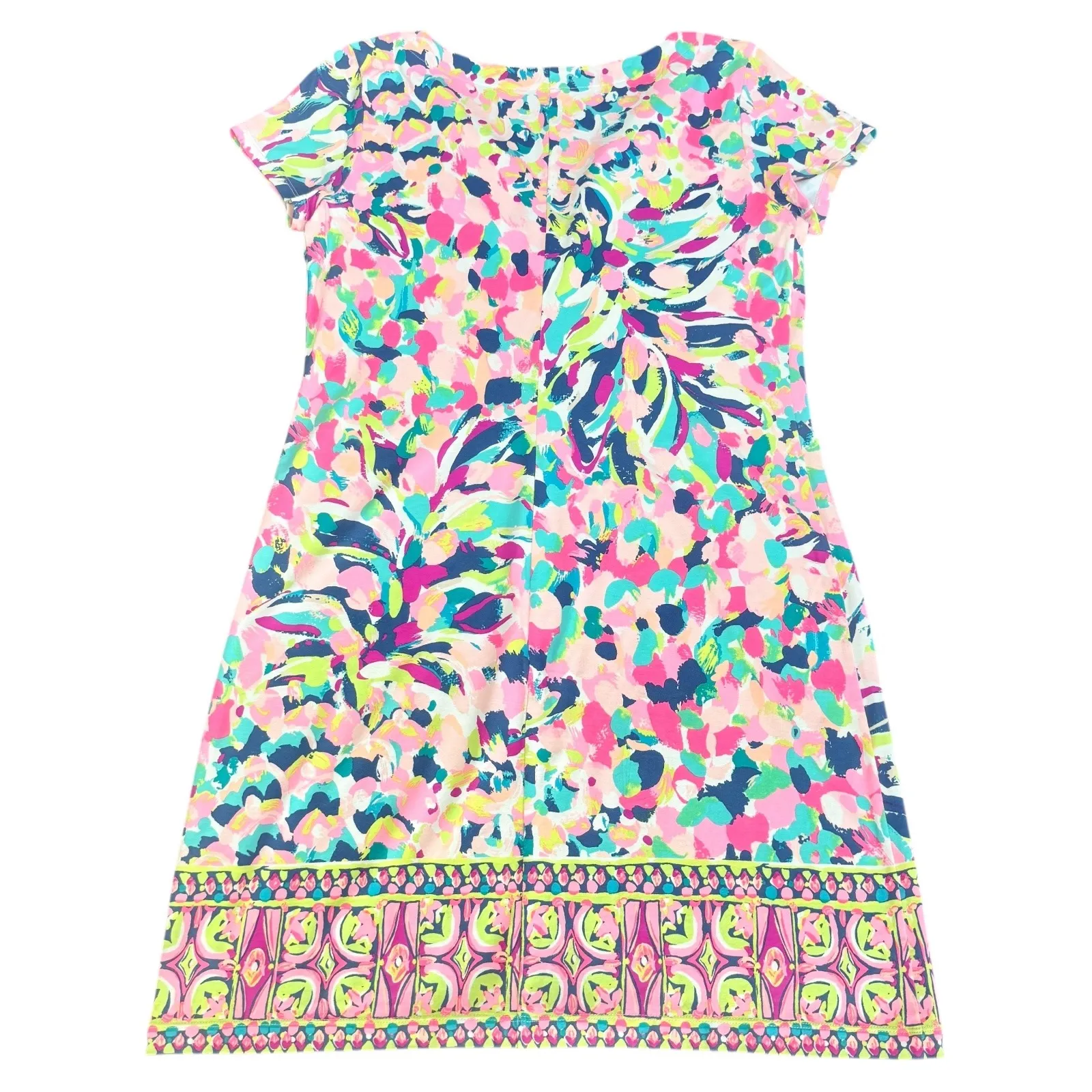 Lilly Pulitzer Sophiletta Pina Colada Club Print Dress‎ Short Sleeve UPF Size M - Image 7