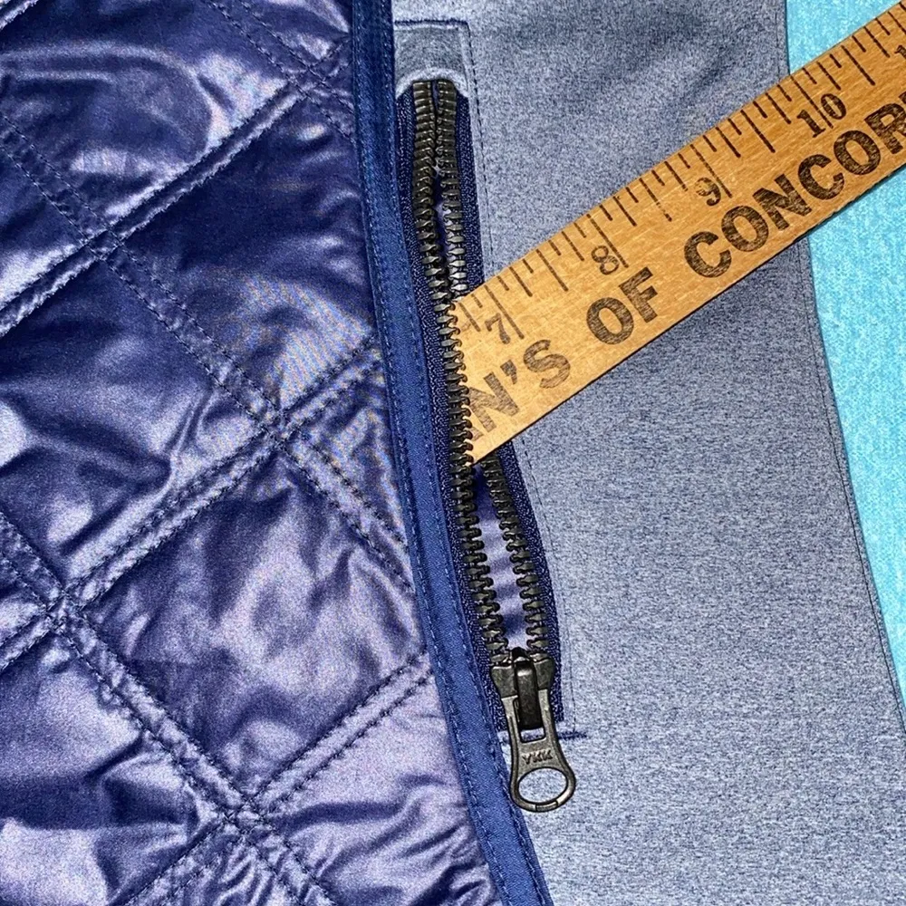 ATHLETA Aries quilted hooded thumbholes zip up weatherproof blue gray NEW size M - Image 12