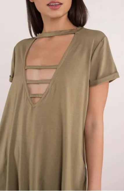 Plunging Front Strappy Tee - Image 2