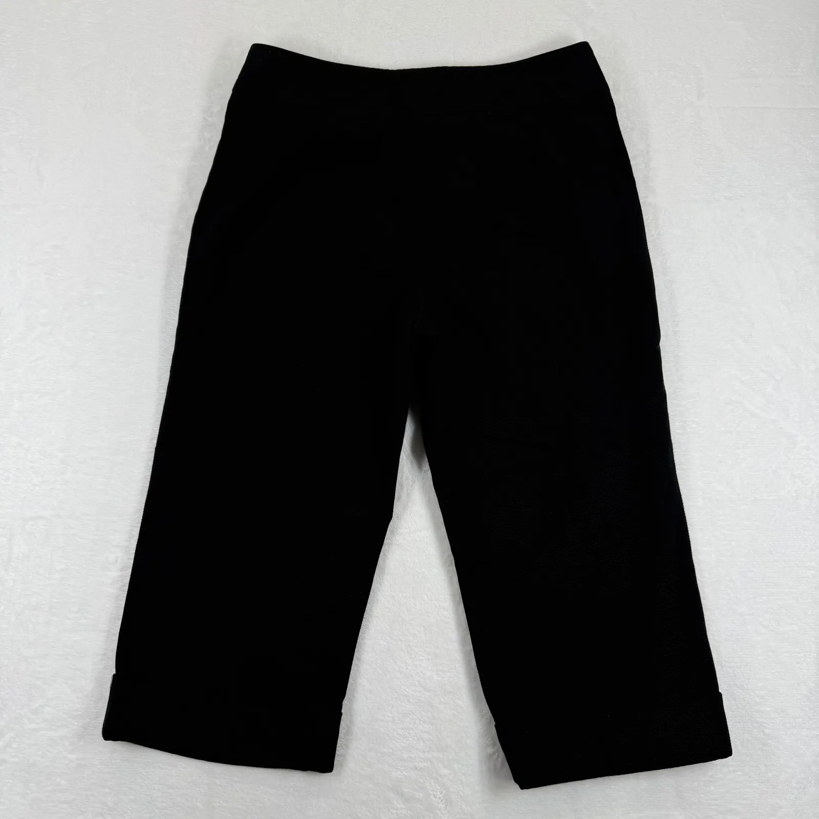 SANDRO Sportswear Black Textured Cropped Pants Womens Size 8 Cotton Blend - Image 9