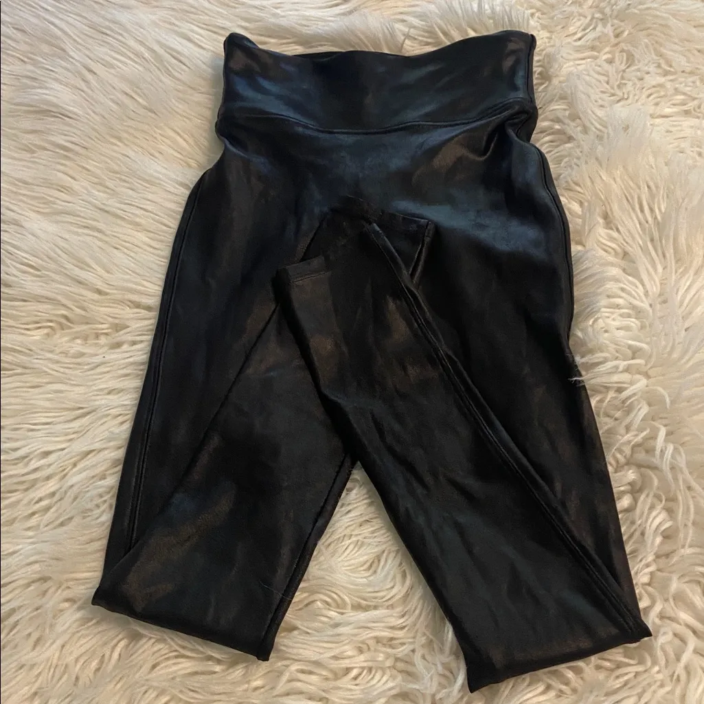 SPANX Black  High-Rise Leggings size XS BNWOT inseam 27” waist 20” elastic - Image 6