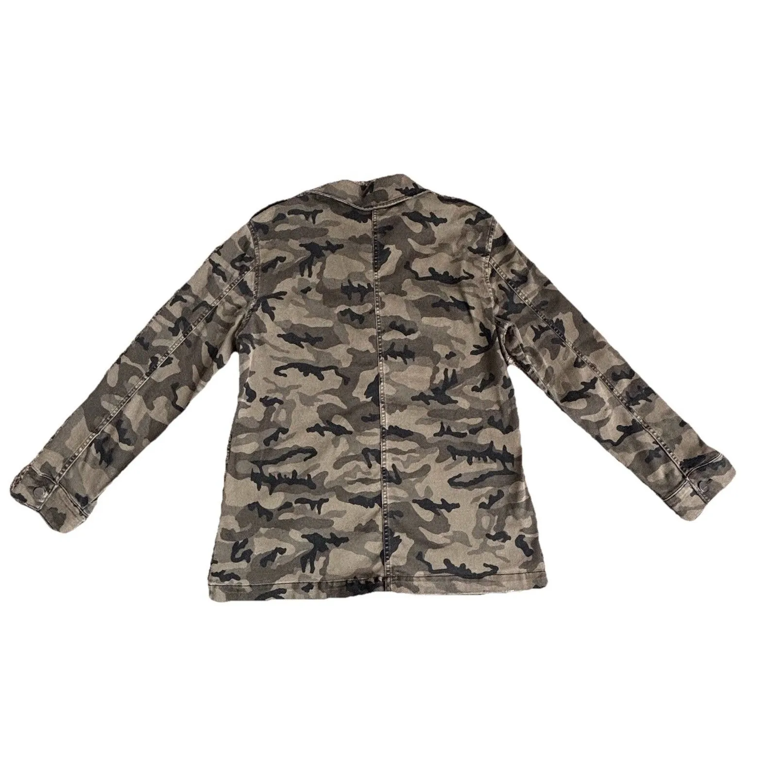 Dear John Women’s Camouflage Utility Jacket Beads Button Stretch Punk Size Large - Image 8