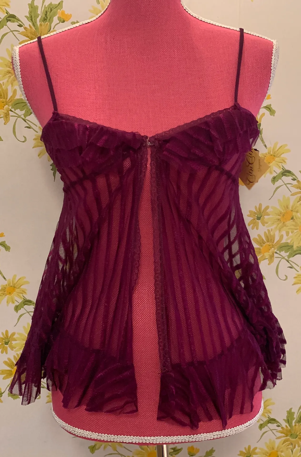Sexy see through burgundy top size 32 - Image 2