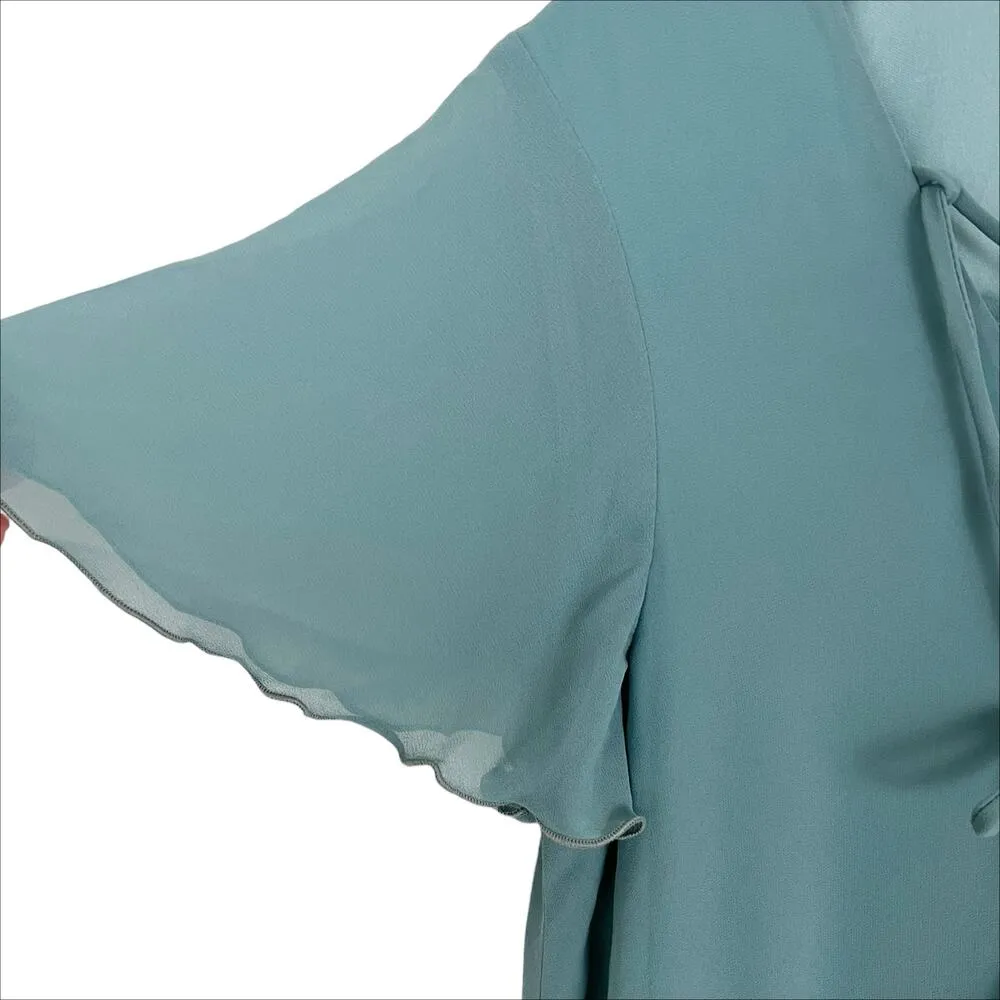 Show Me Your Mumu Kylie Lace Up Mini Dress in Poolside Chiffon Size Small - Image 5