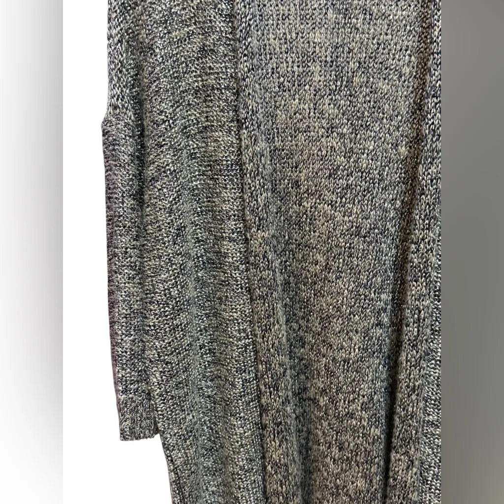 Vince. Metallic Threaded Linen Blend Open Front Cardigan Sz Large - Image 5