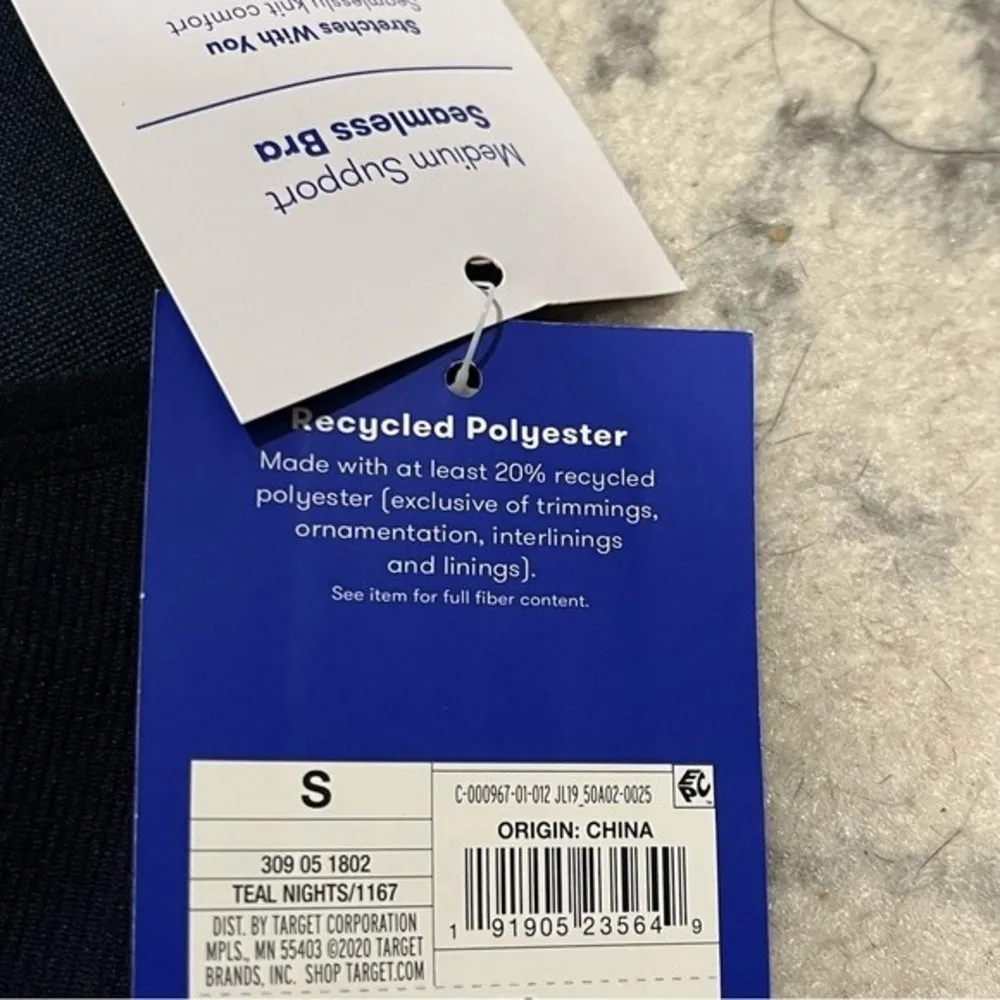 NWT JoyLab Navy Seamless Snakeskin Jacquard Strappy Bra Size Small - Image 7