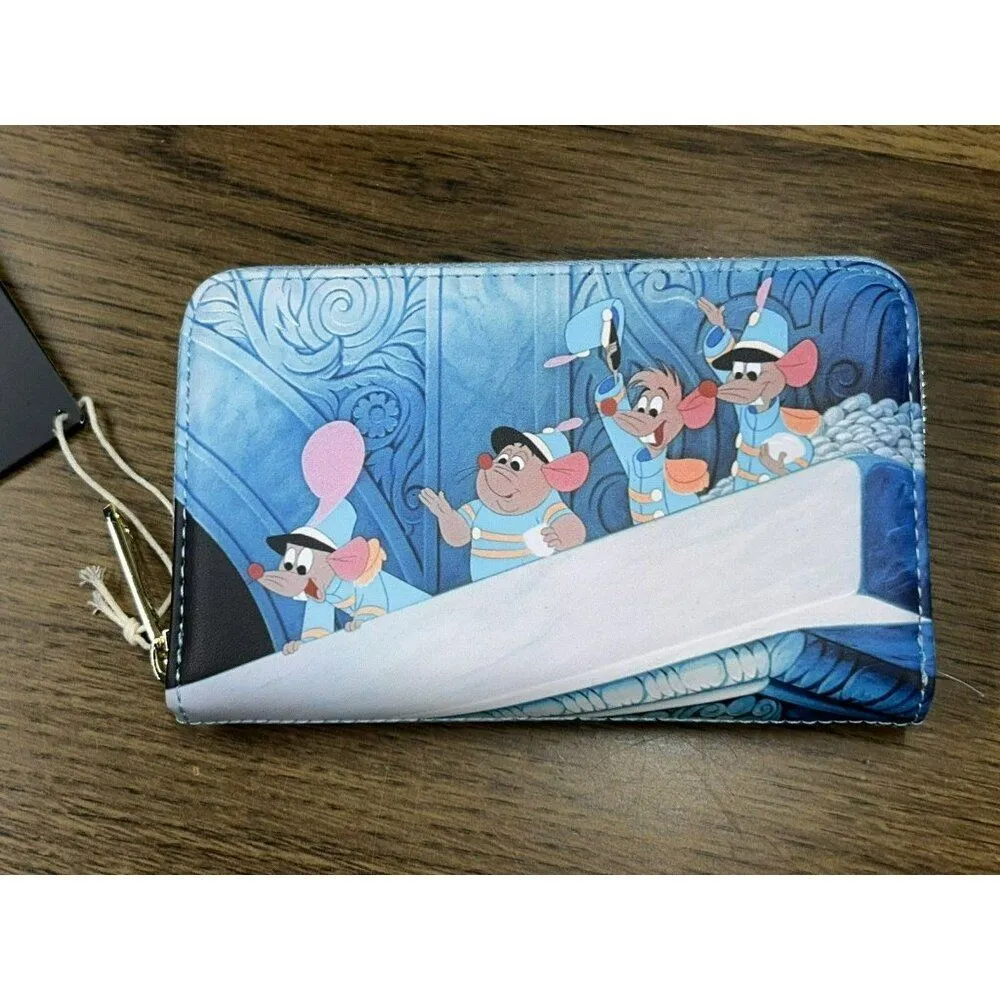 NWT LOUNGEFLY DISNEY Zip Wallet CINDERELLA ROYAL WEDDING Mice Princess Prince - Image 2