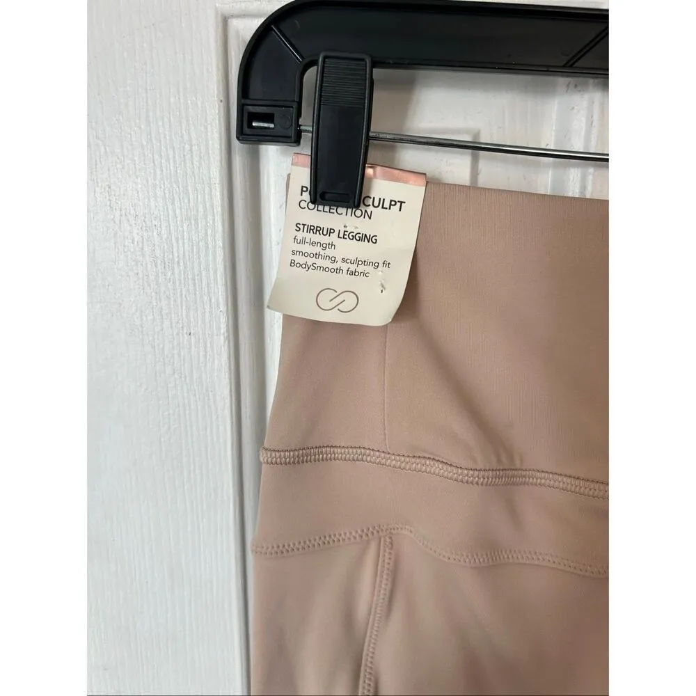 Calia Pants Women Small Beige Nude Sculpt Stirrup Leggings Workout Athleisure Tan - Image 4