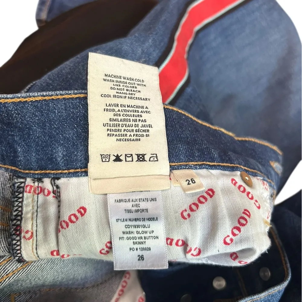 Alice + Olivia Good High-rise Exposed-button fly Skinny Jeans In Glow Up Sz 26 - Image 11