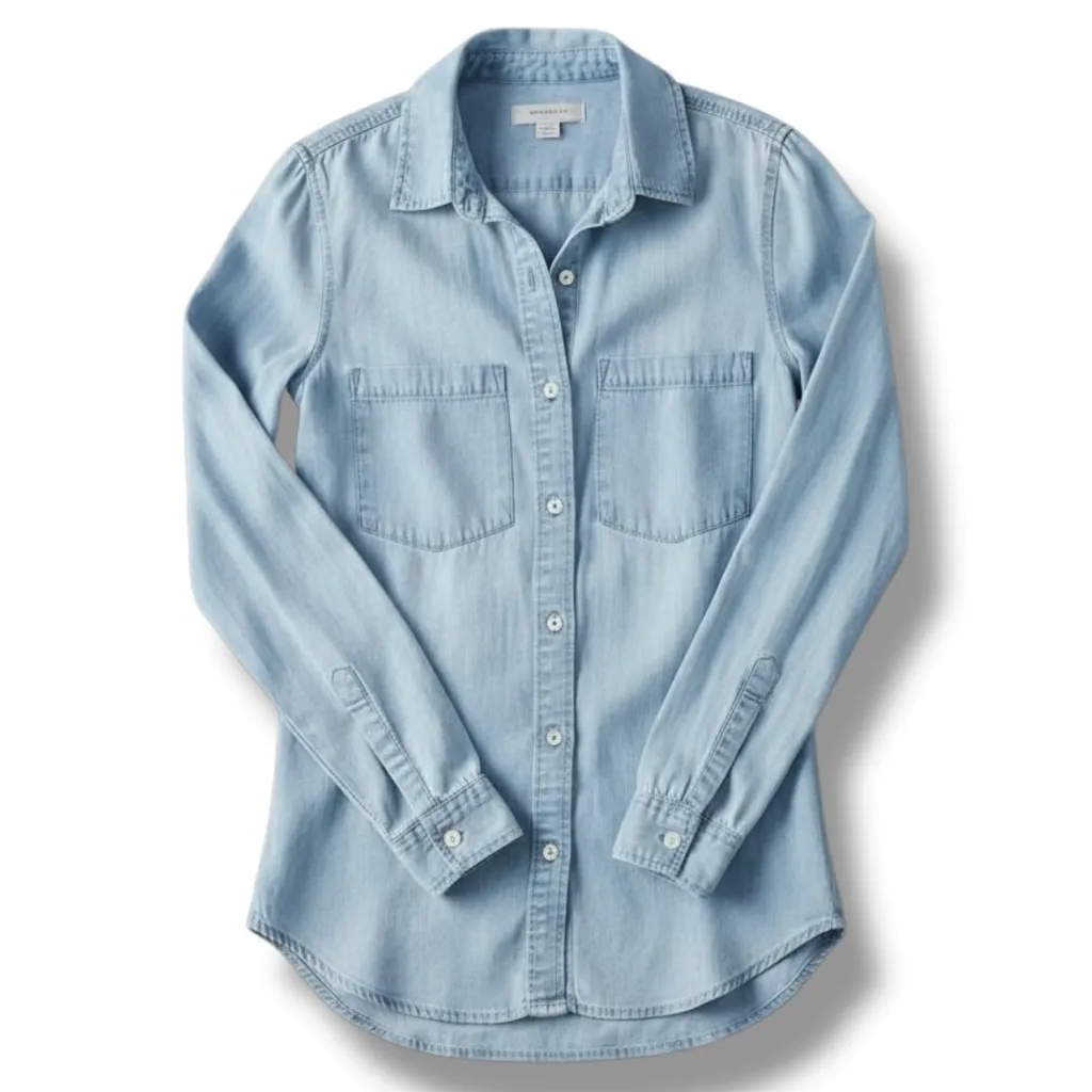 NWOT Thread & Supply Women’s Lightweight Jolie Wash Denim Button Down Top Size L Blue Size L - Image 7